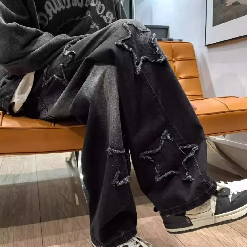 Four-Season Washed Vintage Loose Straight Leg Jeans, Y2K Street Style Denim Jeans, Perfect Gift for Husband and Boyfriend