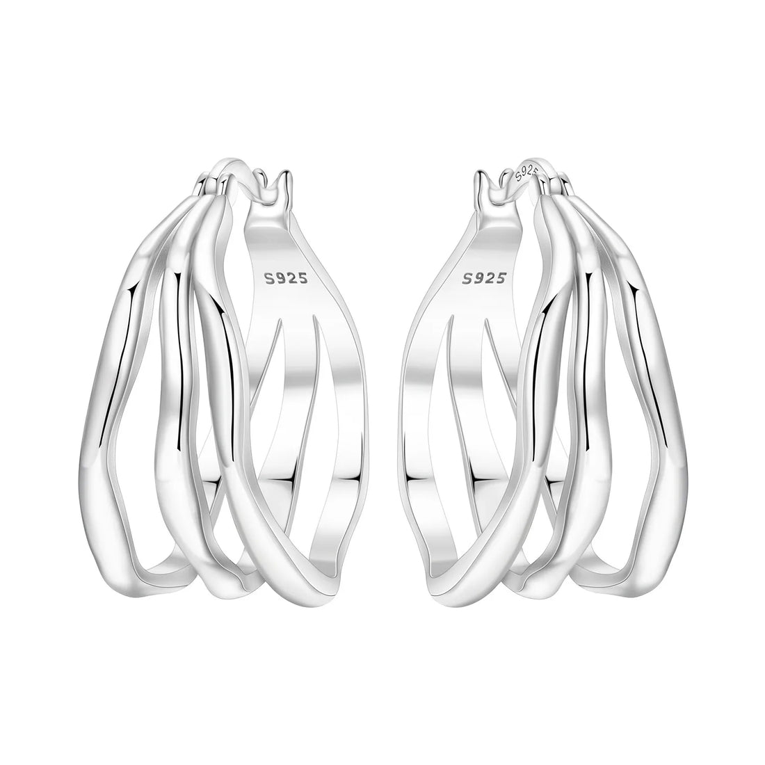 925 Sterling Silver Exquisite Multi-layer Ear Ring Jewelry Versatile Hoop Earrings For Women Jewelry Fine Birthday Party Gift