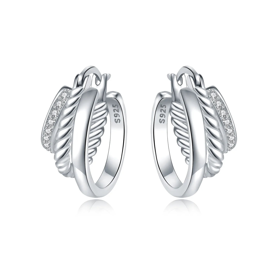 925 Sterling Silver Exquisite Multi-layer Ear Ring Jewelry Versatile Hoop Earrings For Women Jewelry Fine Birthday Party Gift