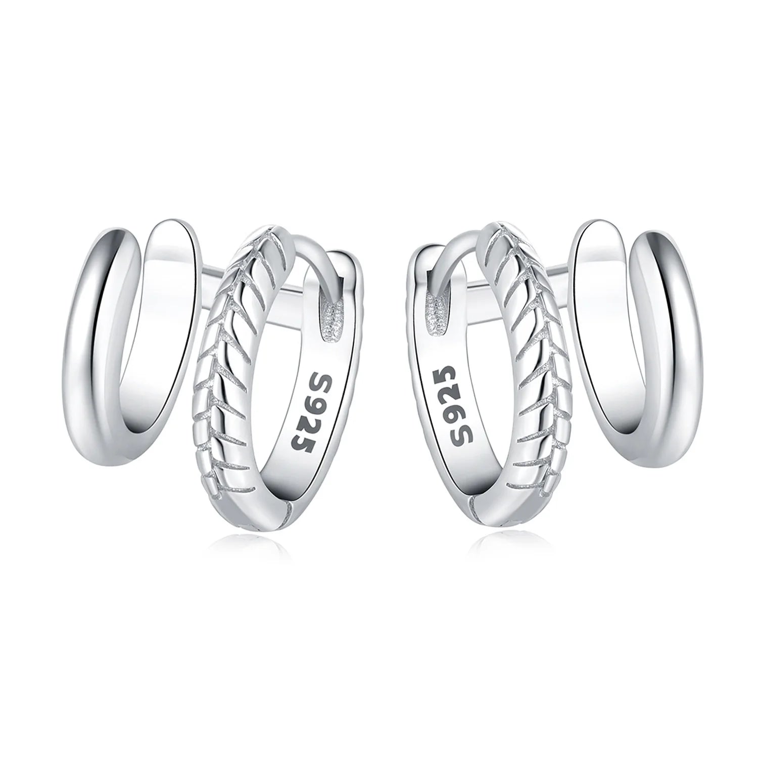925 Sterling Silver Exquisite Multi-layer Ear Ring Jewelry Versatile Hoop Earrings For Women Jewelry Fine Birthday Party Gift