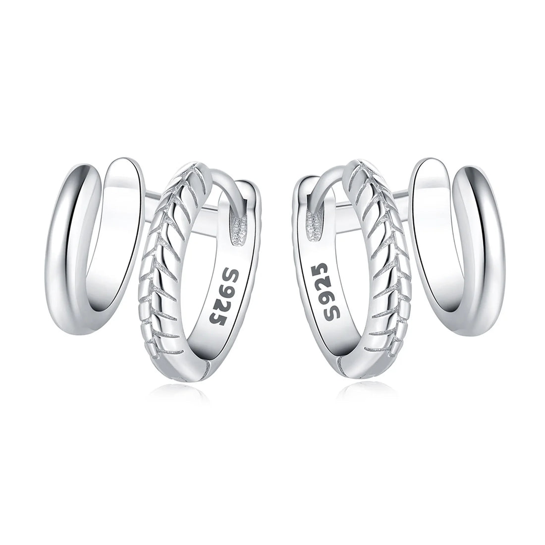 925 Sterling Silver Exquisite Multi-layer Ear Ring Jewelry Versatile Hoop Earrings For Women Jewelry Fine Birthday Party Gift