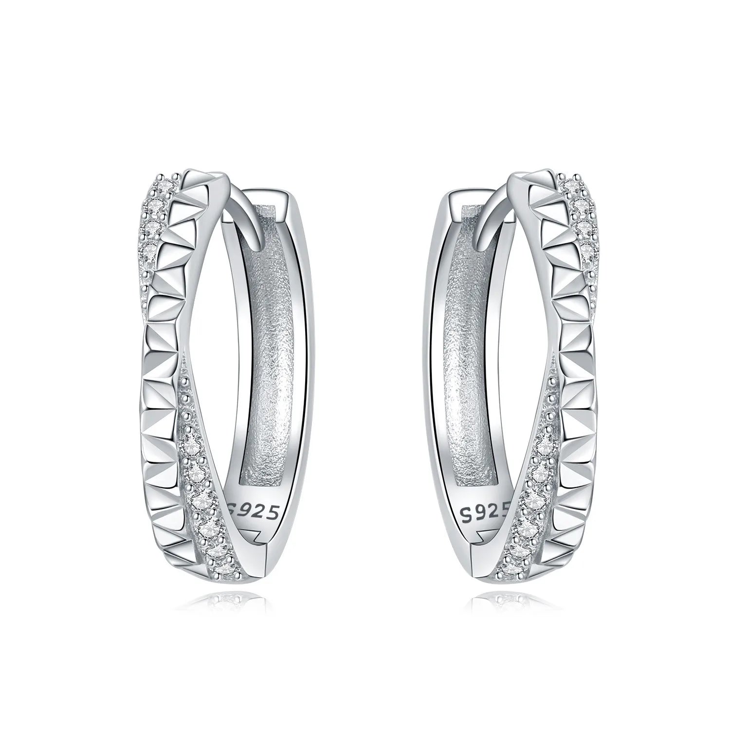 925 Sterling Silver Exquisite Multi-layer Ear Ring Jewelry Versatile Hoop Earrings For Women Jewelry Fine Birthday Party Gift
