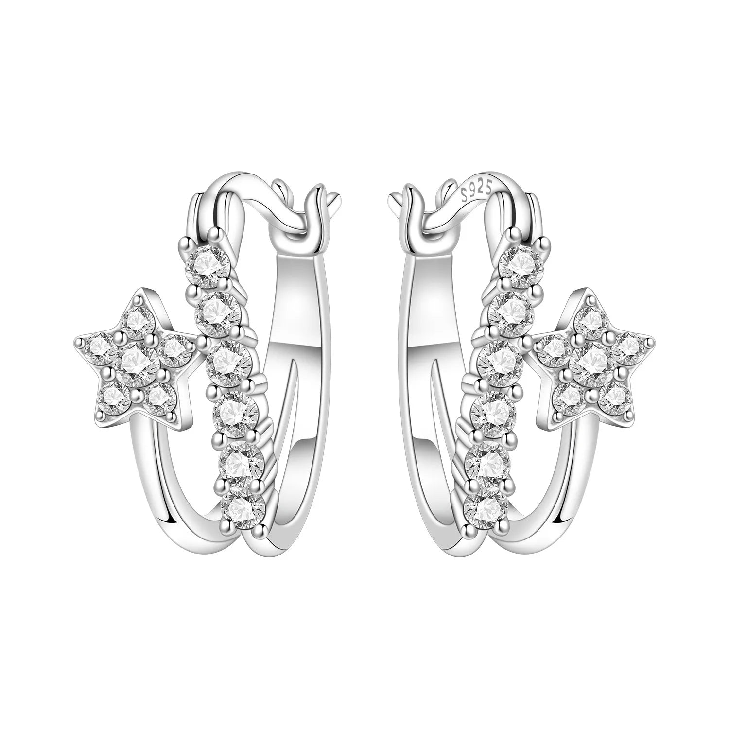 925 Sterling Silver Exquisite Multi-layer Ear Ring Jewelry Versatile Hoop Earrings For Women Jewelry Fine Birthday Party Gift