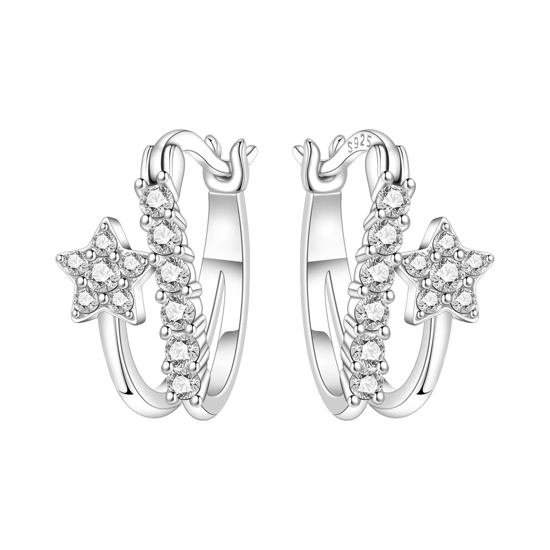 925 Sterling Silver Exquisite Multi-layer Ear Ring Jewelry Versatile Hoop Earrings For Women Jewelry Fine Birthday Party Gift