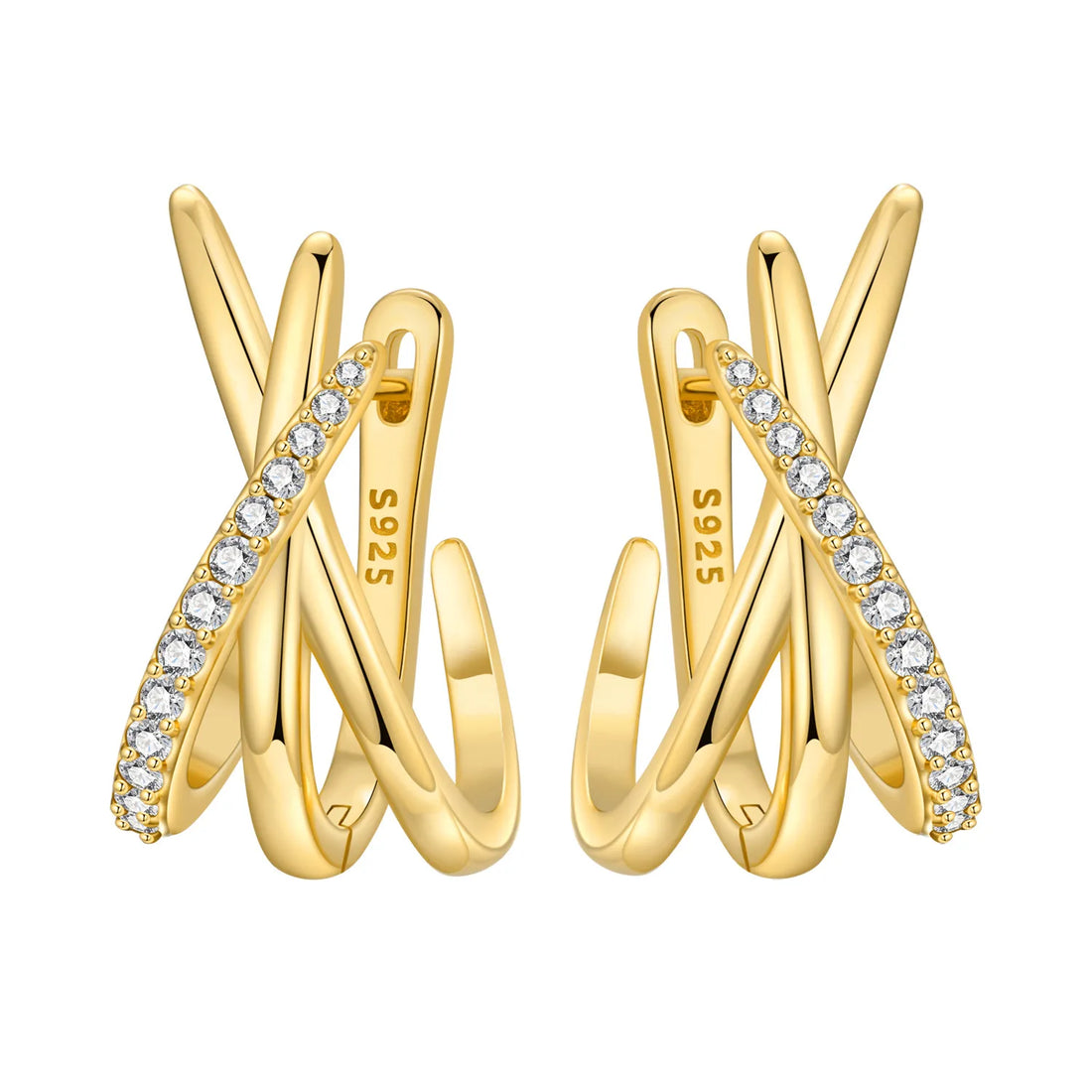 925 Sterling Silver Exquisite Multi-layer Ear Ring Jewelry Versatile Hoop Earrings For Women Jewelry Fine Birthday Party Gift