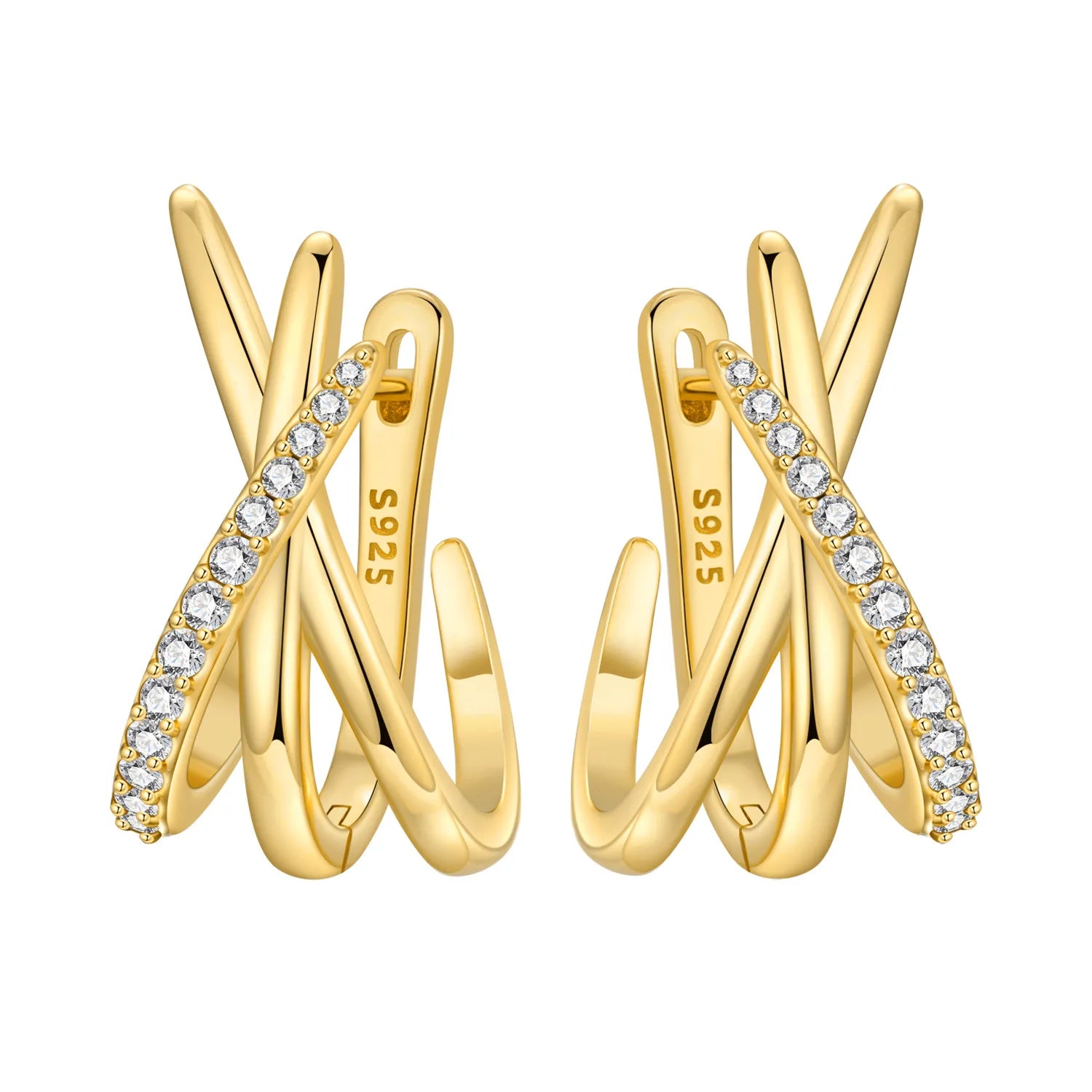925 Sterling Silver Exquisite Multi-layer Ear Ring Jewelry Versatile Hoop Earrings For Women Jewelry Fine Birthday Party Gift