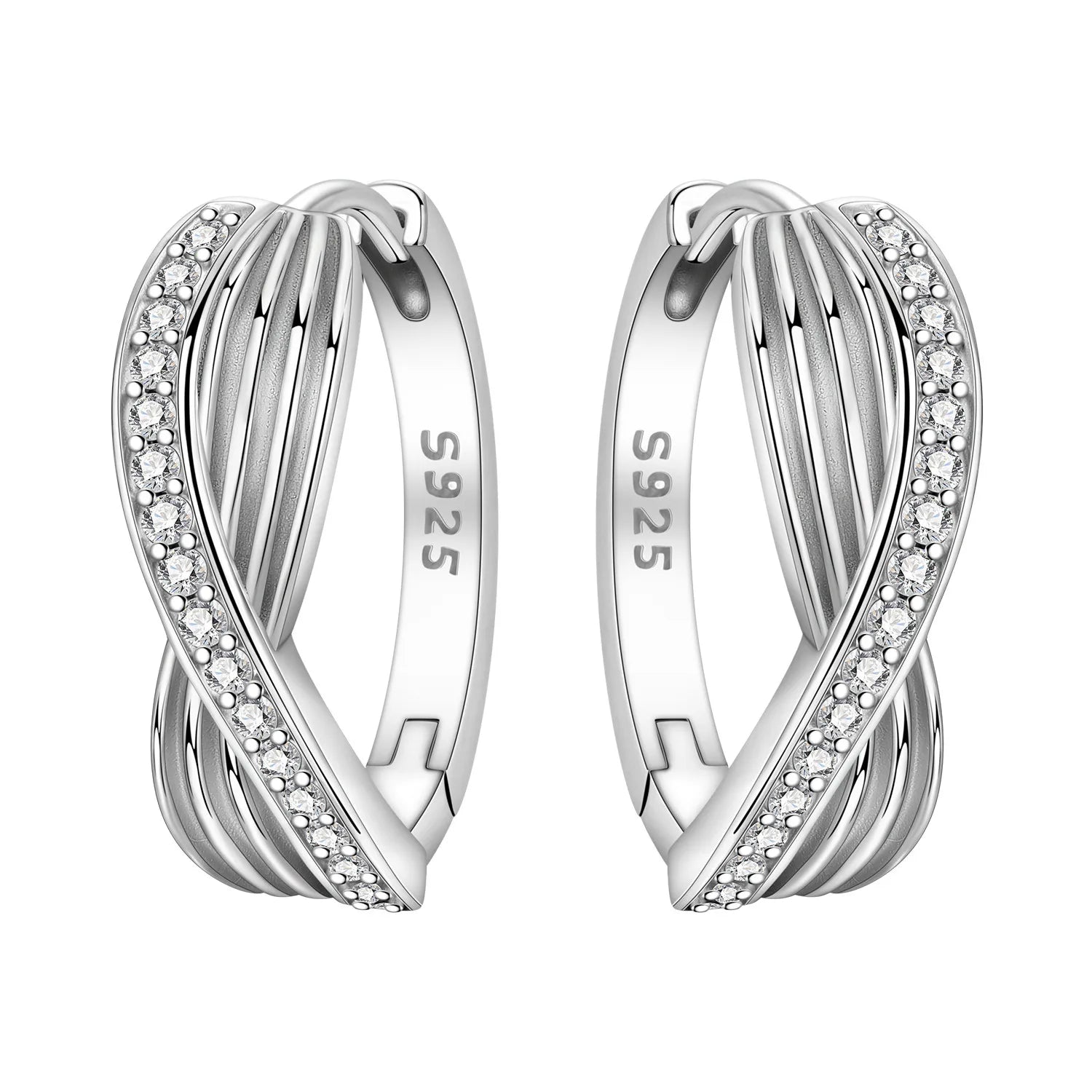 925 Sterling Silver Exquisite Multi-layer Ear Ring Jewelry Versatile Hoop Earrings For Women Jewelry Fine Birthday Party Gift