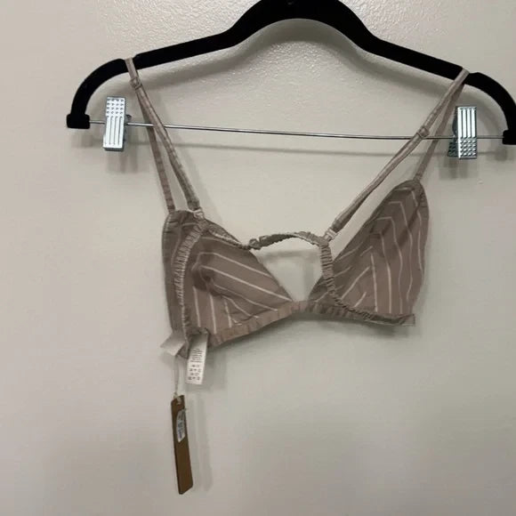 SKIMS Women's Cotton Poplin Triangle Bralette Minimal Lingerie Top Size S