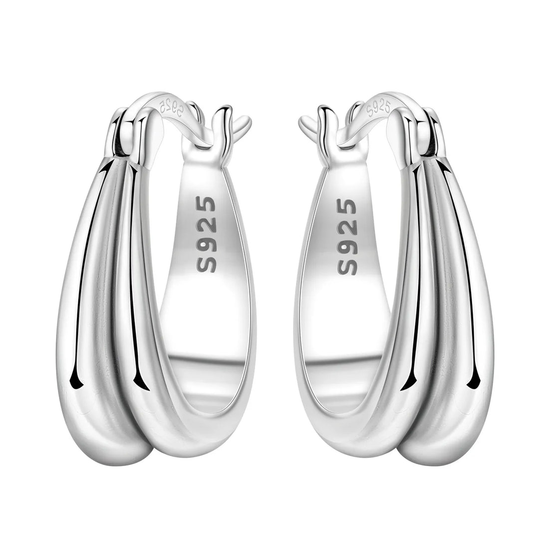 925 Sterling Silver Exquisite Multi-layer Ear Ring Jewelry Versatile Hoop Earrings For Women Jewelry Fine Birthday Party Gift