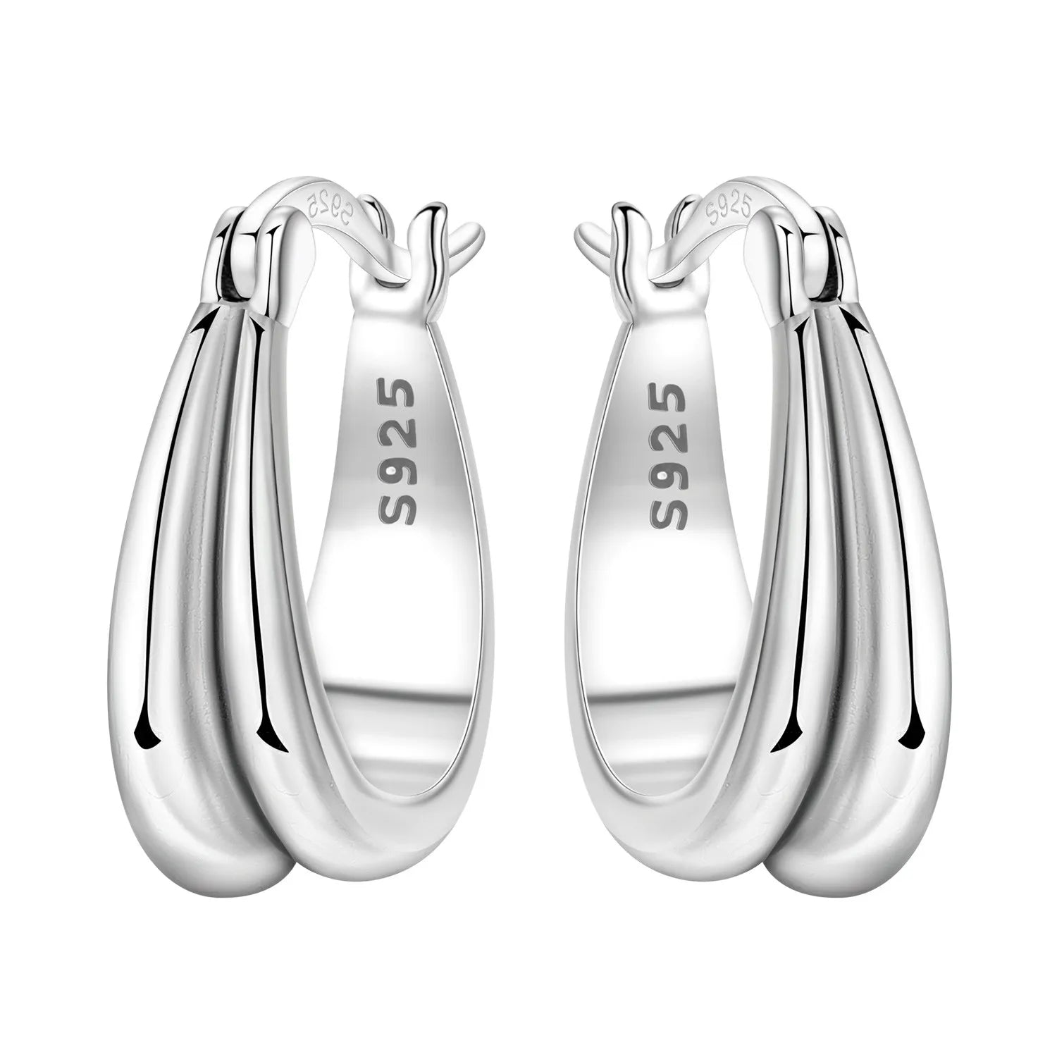925 Sterling Silver Exquisite Multi-layer Ear Ring Jewelry Versatile Hoop Earrings For Women Jewelry Fine Birthday Party Gift