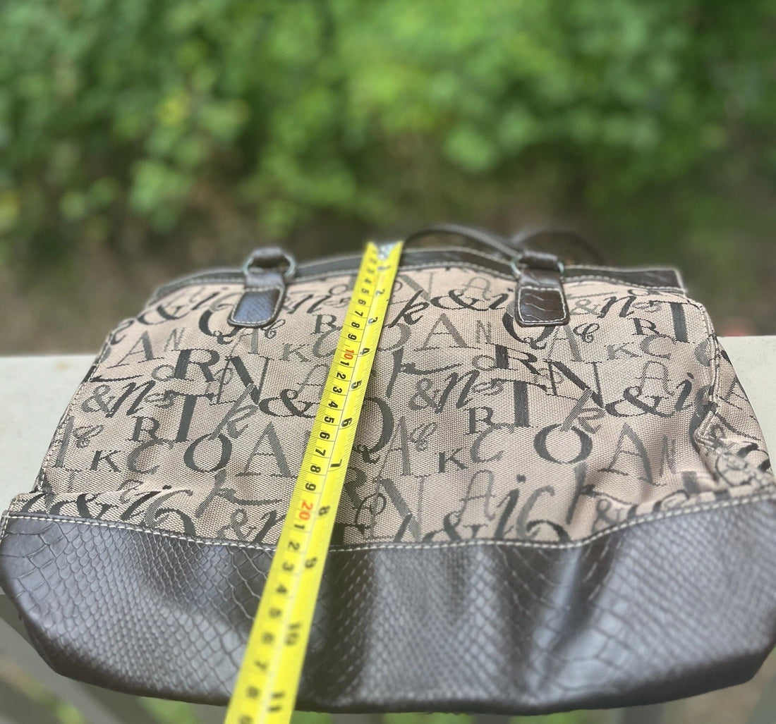 Sag Harbor Brown Handbag Purse – Leather Bottom with Letter Design Women's Bag