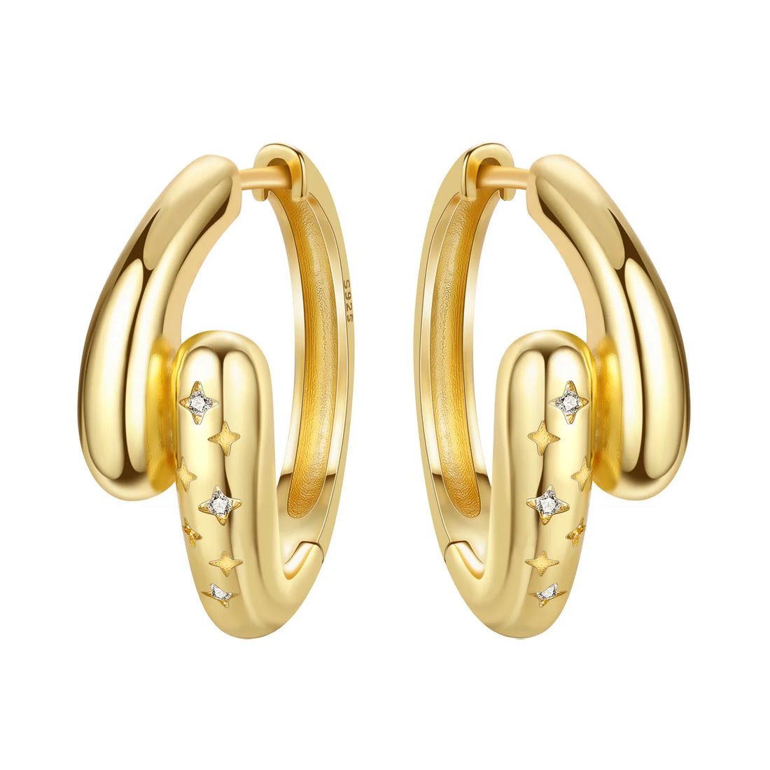 925 Sterling Silver Exquisite Multi-layer Ear Ring Jewelry Versatile Hoop Earrings For Women Jewelry Fine Birthday Party Gift