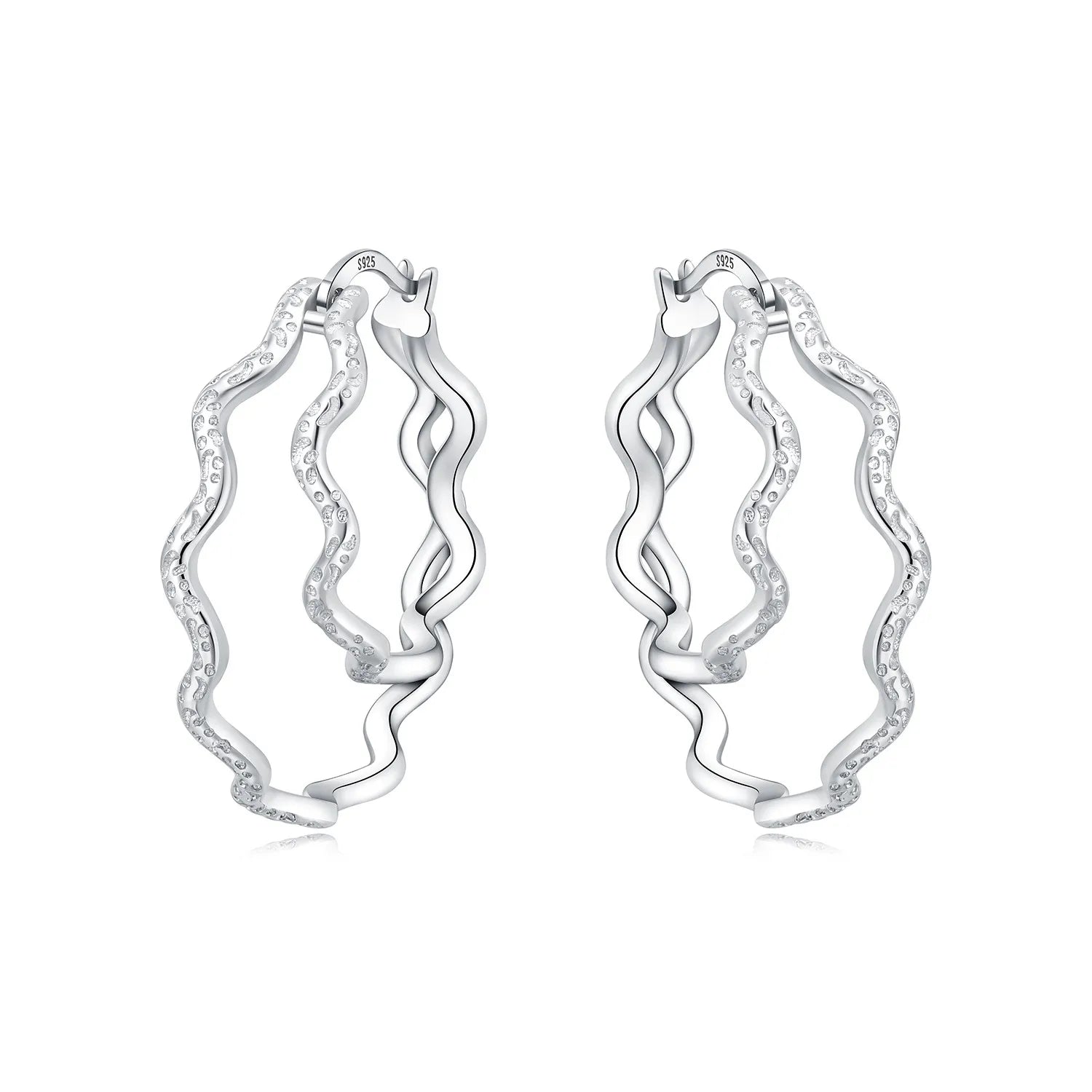925 Sterling Silver Exquisite Multi-layer Ear Ring Jewelry Versatile Hoop Earrings For Women Jewelry Fine Birthday Party Gift
