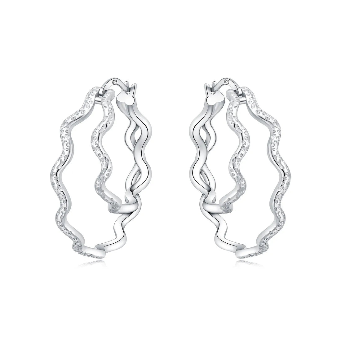925 Sterling Silver Exquisite Multi-layer Ear Ring Jewelry Versatile Hoop Earrings For Women Jewelry Fine Birthday Party Gift