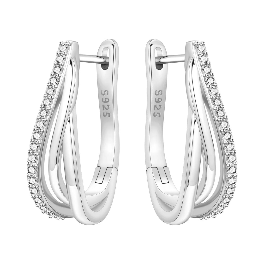 925 Sterling Silver Exquisite Multi-layer Ear Ring Jewelry Versatile Hoop Earrings For Women Jewelry Fine Birthday Party Gift