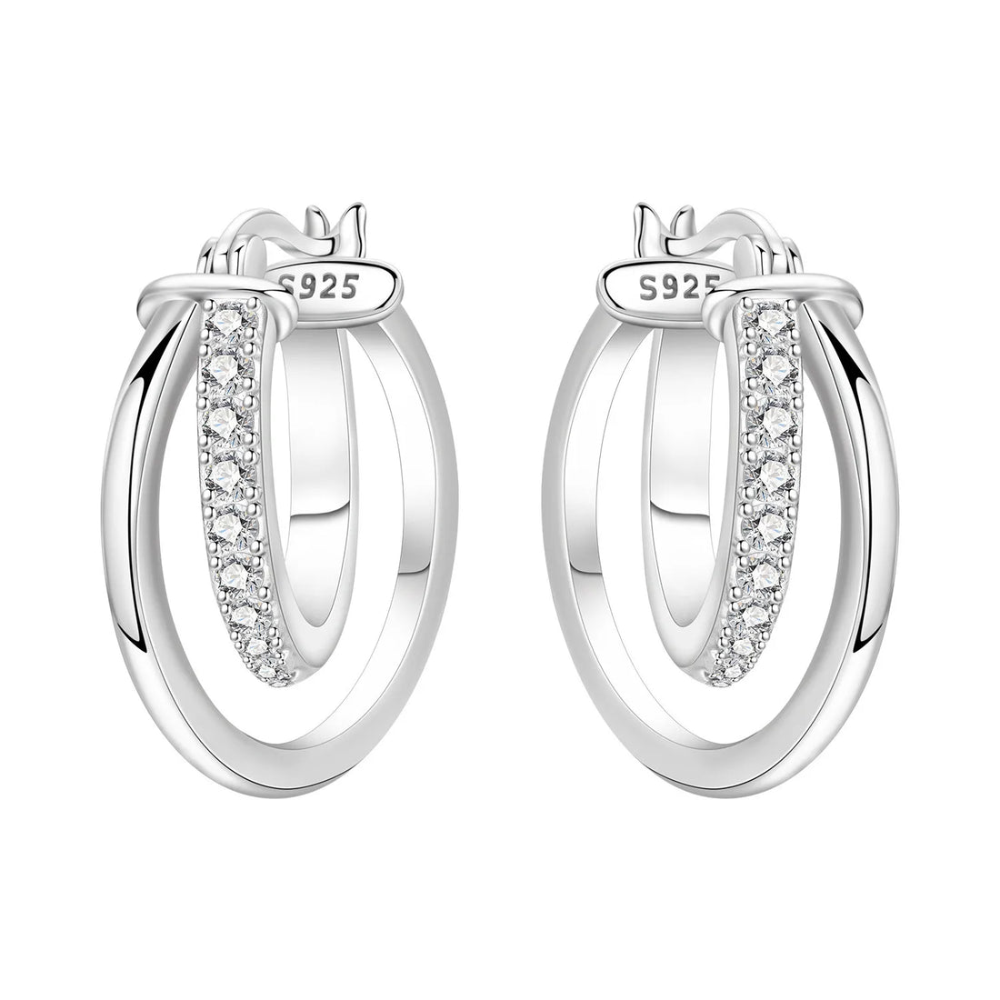 925 Sterling Silver Exquisite Multi-layer Ear Ring Jewelry Versatile Hoop Earrings For Women Jewelry Fine Birthday Party Gift