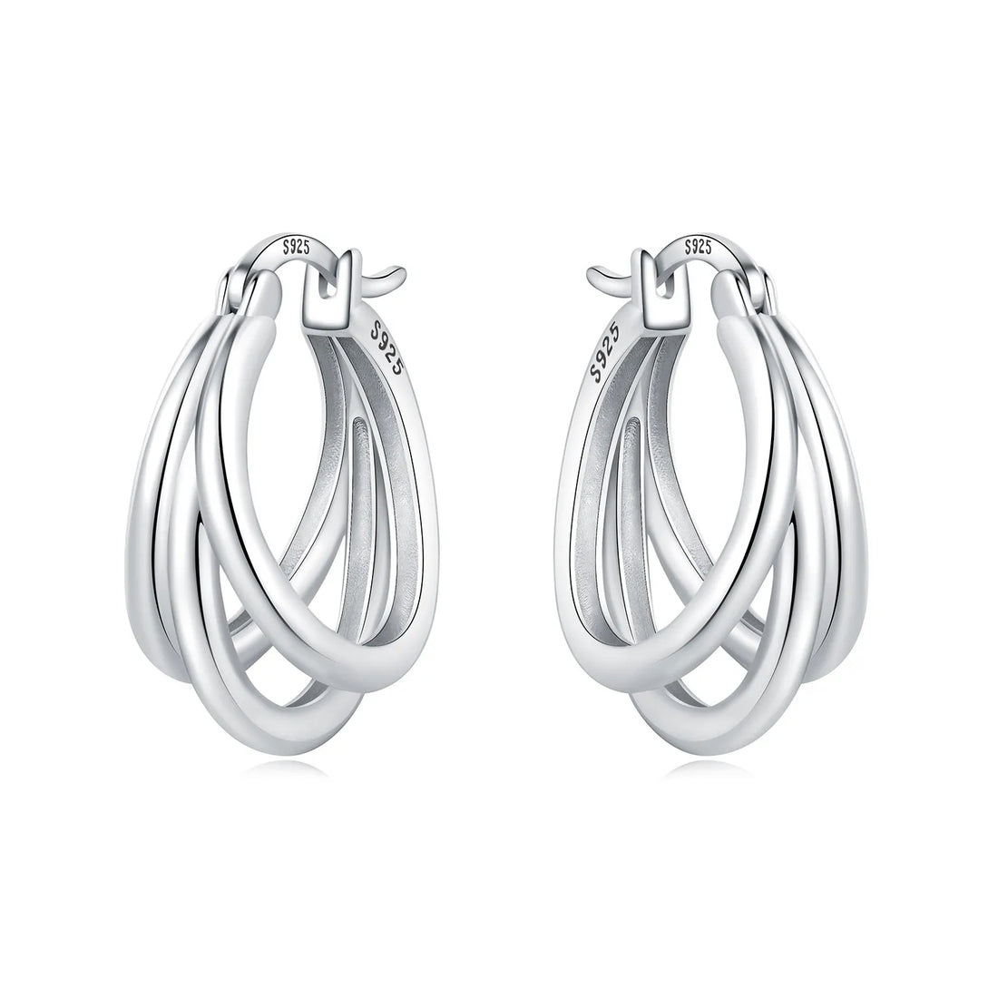 925 Sterling Silver Exquisite Multi-layer Ear Ring Jewelry Versatile Hoop Earrings For Women Jewelry Fine Birthday Party Gift