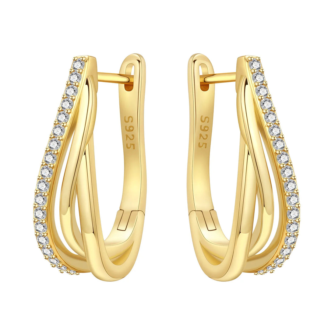 925 Sterling Silver Exquisite Multi-layer Ear Ring Jewelry Versatile Hoop Earrings For Women Jewelry Fine Birthday Party Gift