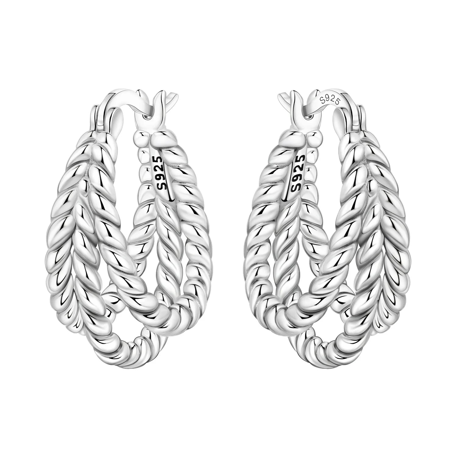 925 Sterling Silver Exquisite Multi-layer Ear Ring Jewelry Versatile Hoop Earrings For Women Jewelry Fine Birthday Party Gift