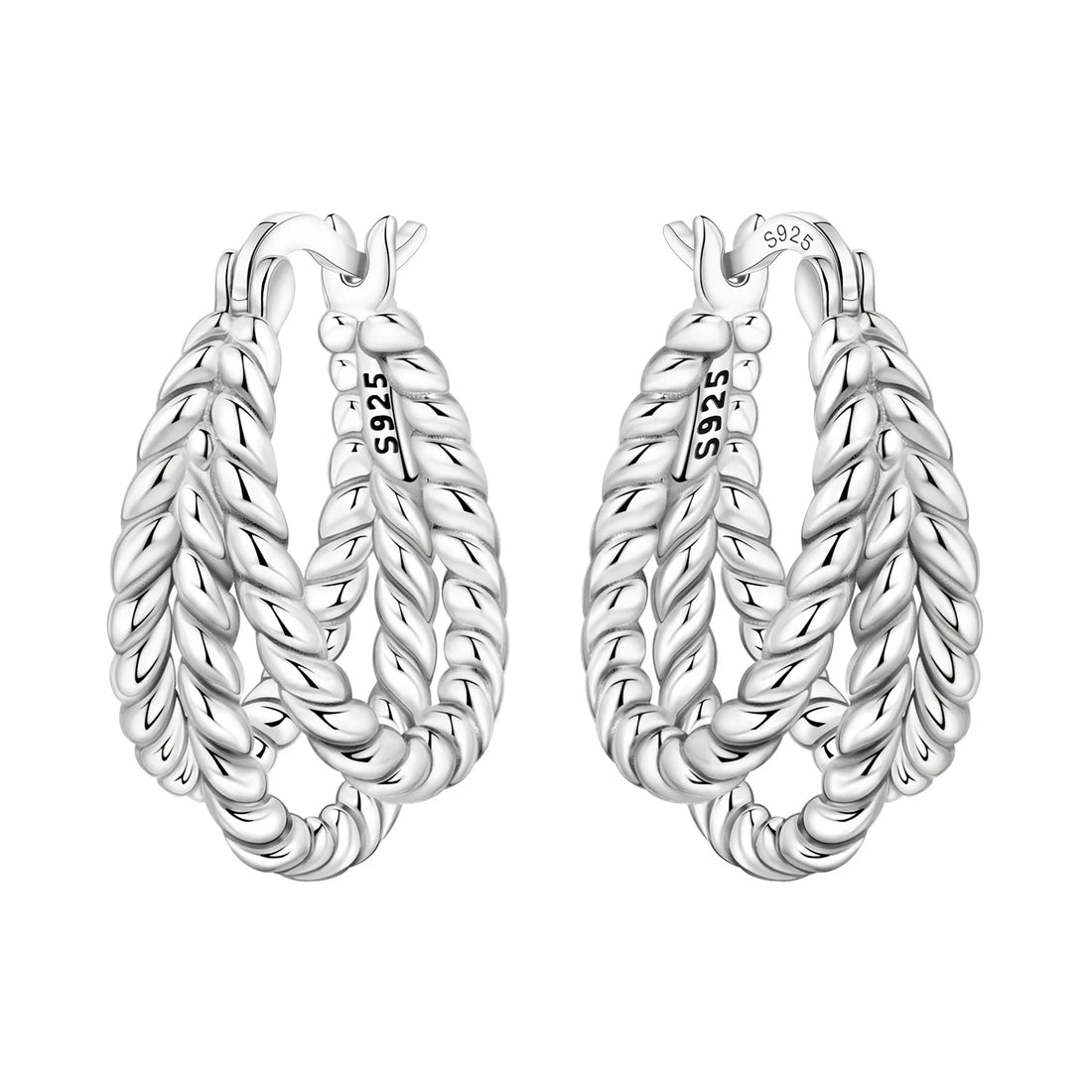 925 Sterling Silver Exquisite Multi-layer Ear Ring Jewelry Versatile Hoop Earrings For Women Jewelry Fine Birthday Party Gift