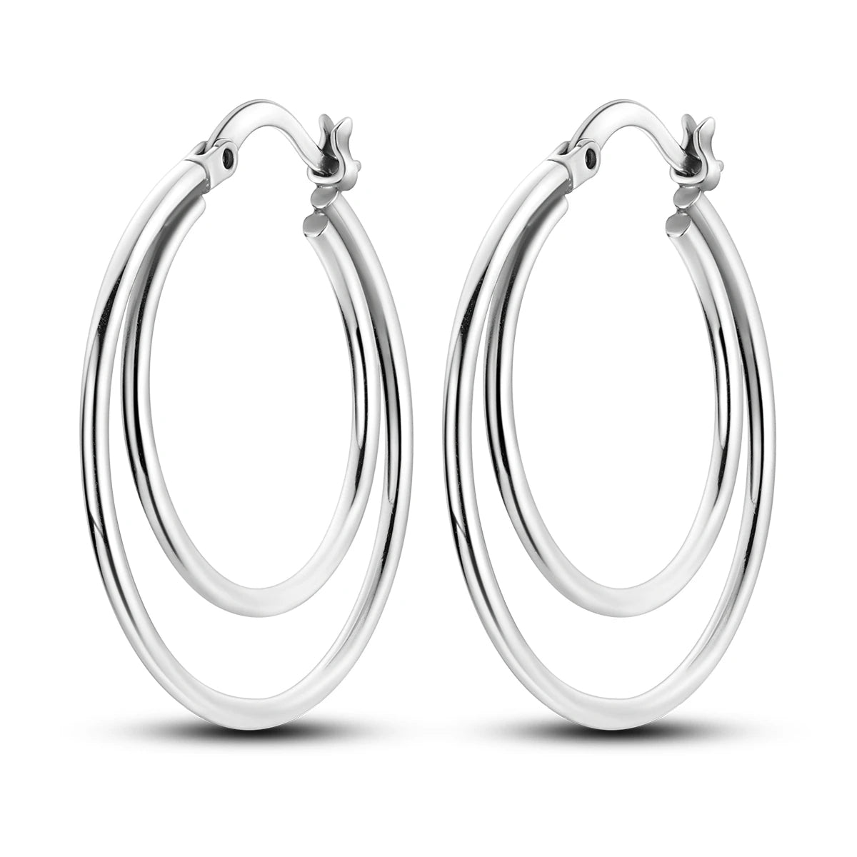 925 Sterling Silver Exquisite Multi-layer Ear Ring Jewelry Versatile Hoop Earrings For Women Jewelry Fine Birthday Party Gift