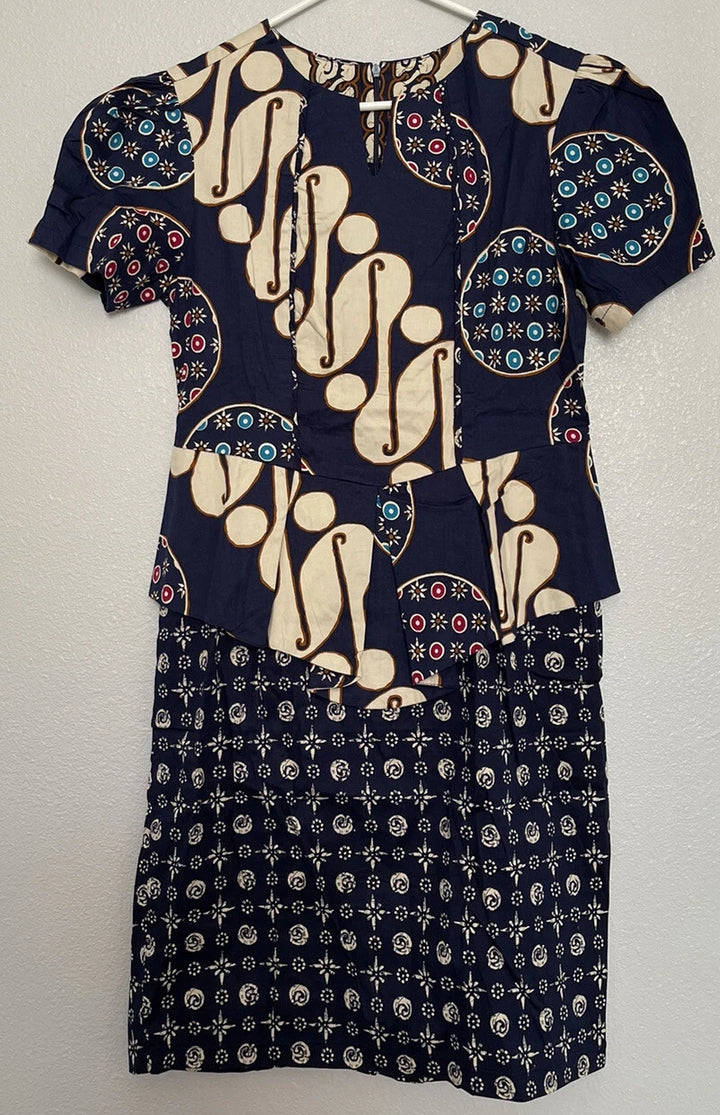 Women's Indonesia Style Puff Sleeve Cotton Dress Size S New