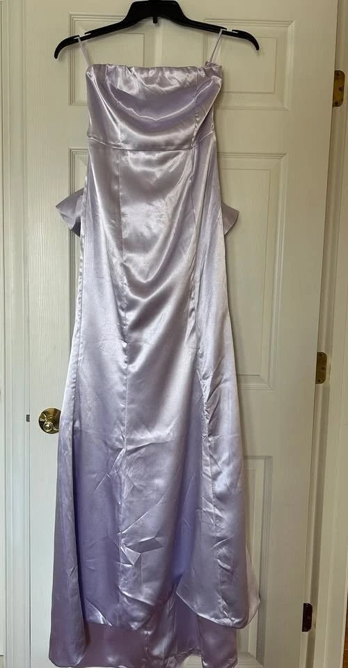 Women's Lilac Satin Cowl Neck Maxi Dress with Spaghetti Straps