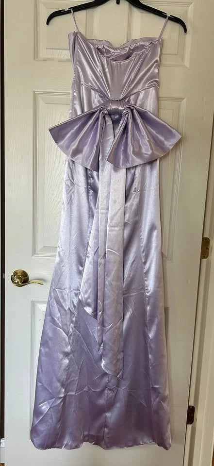 Women's Lilac Satin Cowl Neck Maxi Dress with Spaghetti Straps