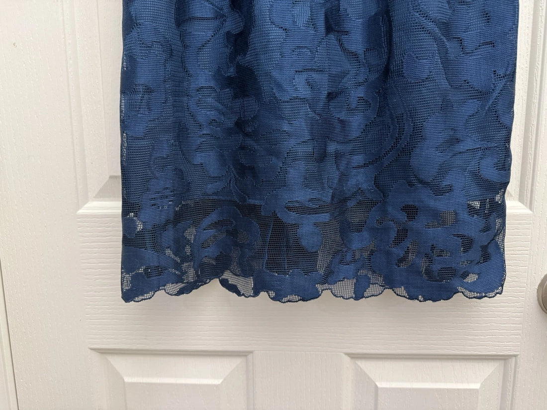 Women's Navy Blue Lace Trim Formal Dress Size M