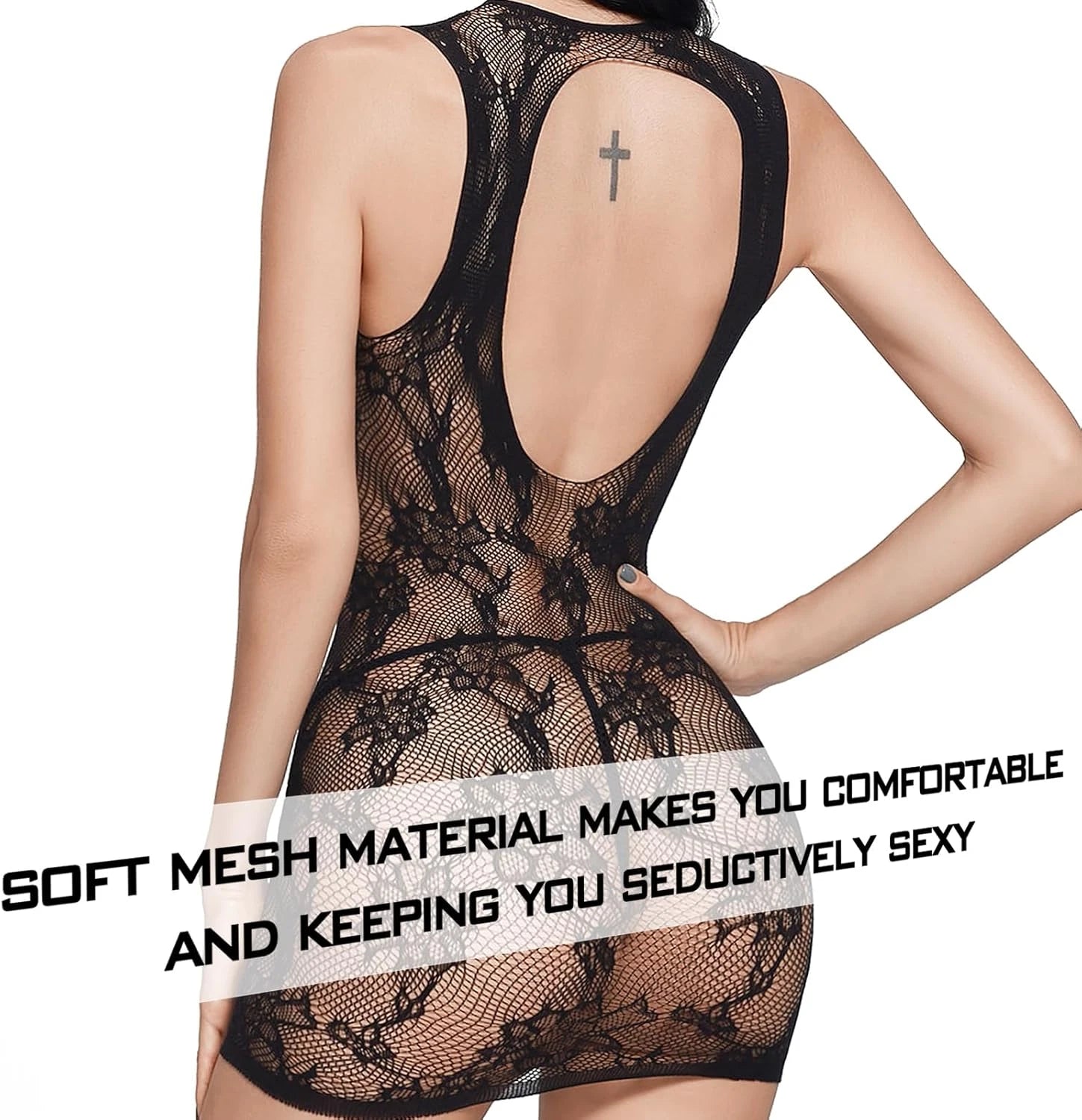 Women's One Size Fishnet Lingerie Set Bodysuit Teddy Sleepwear