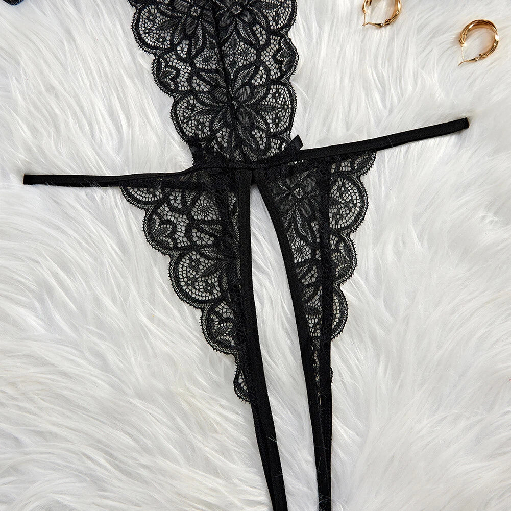 Women's Plus Size Lace Mini Bodysuit One Piece Lingerie Sleepwear