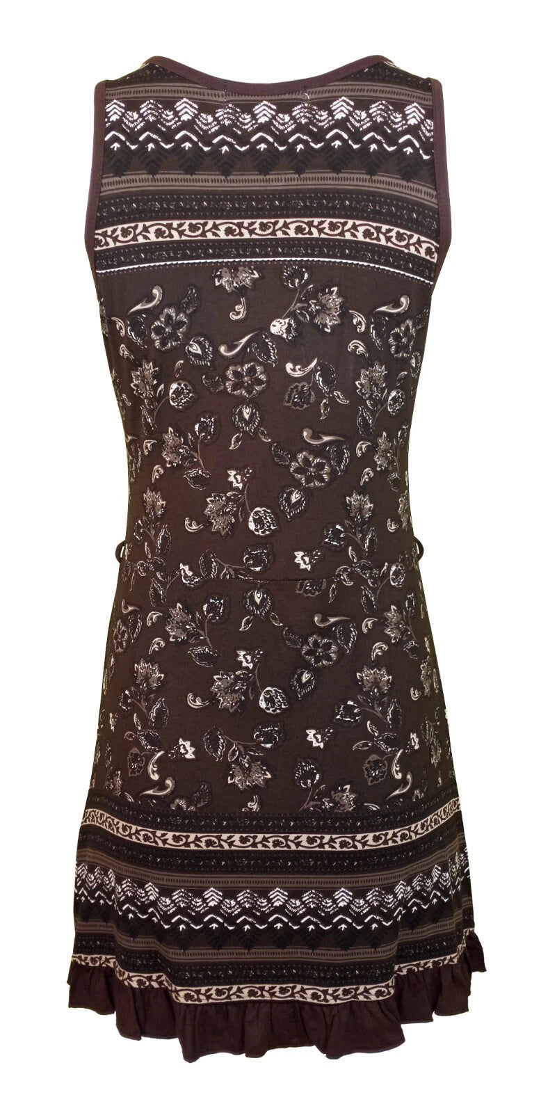 Women's Sleeveless Keyhole Ruffle Hem Sheath Dress