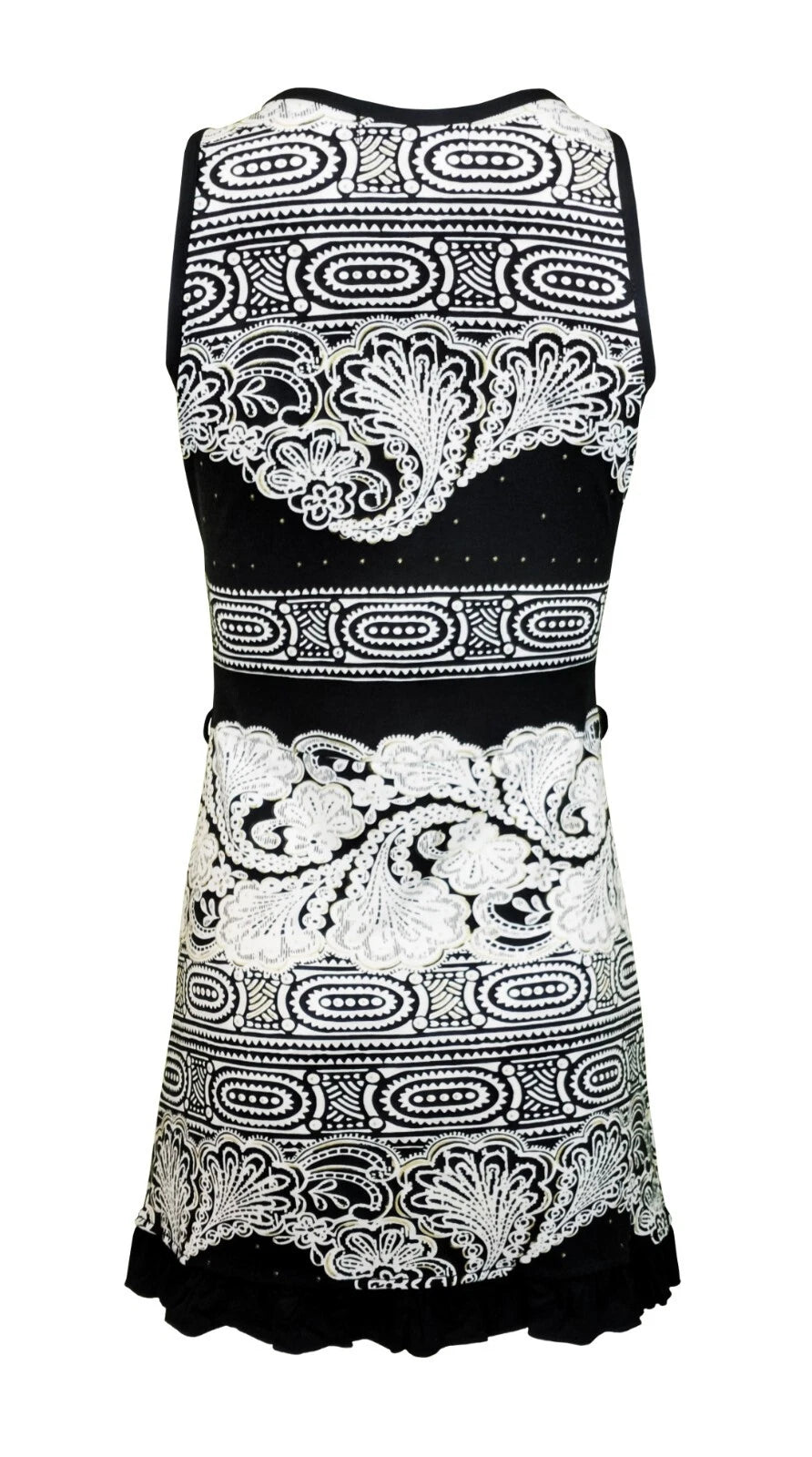 Women's Sleeveless Keyhole Ruffle Hem Sheath Dress