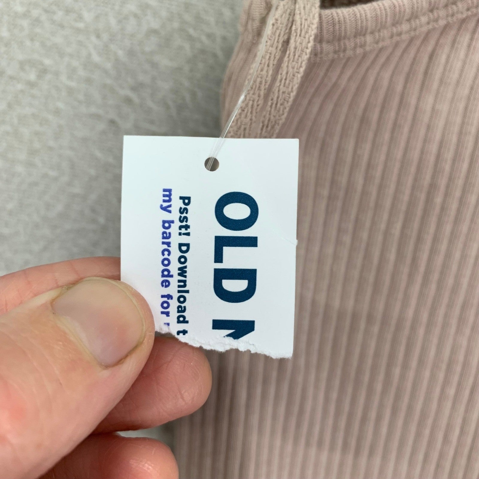 Old Navy Shirt Womens XS Tan One Shoulder Ribbed Stretch Neutral