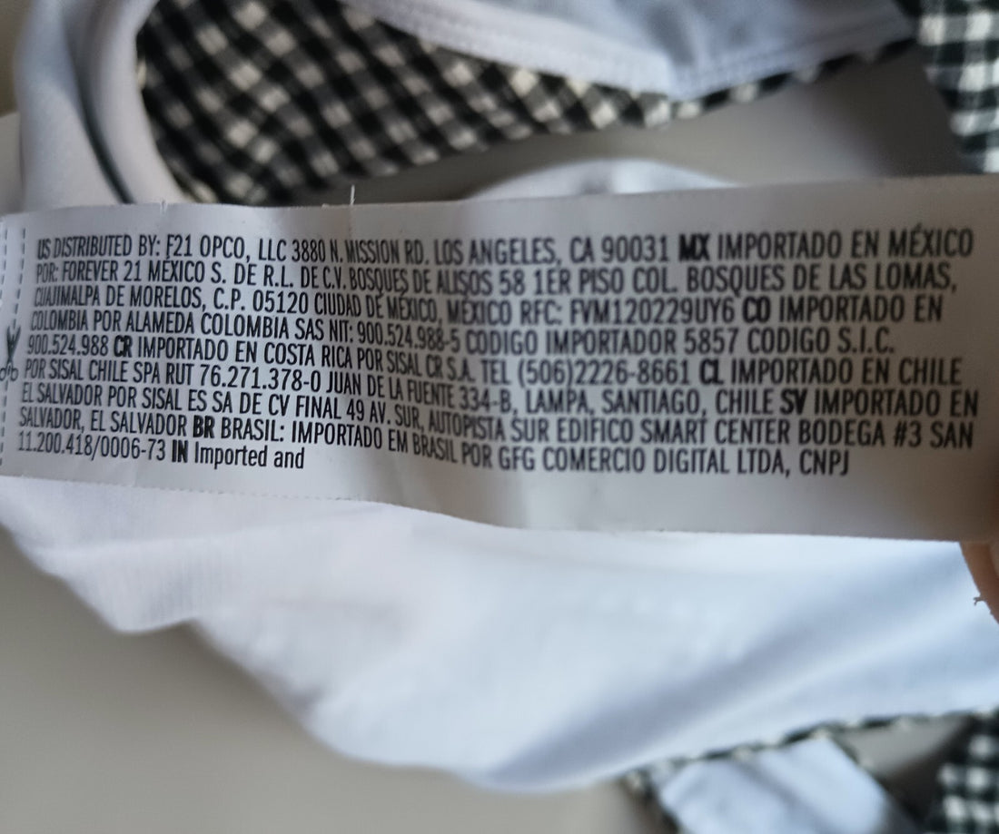 Forever 21 Large Check Bikini Swim Bottoms Hygienic Liner