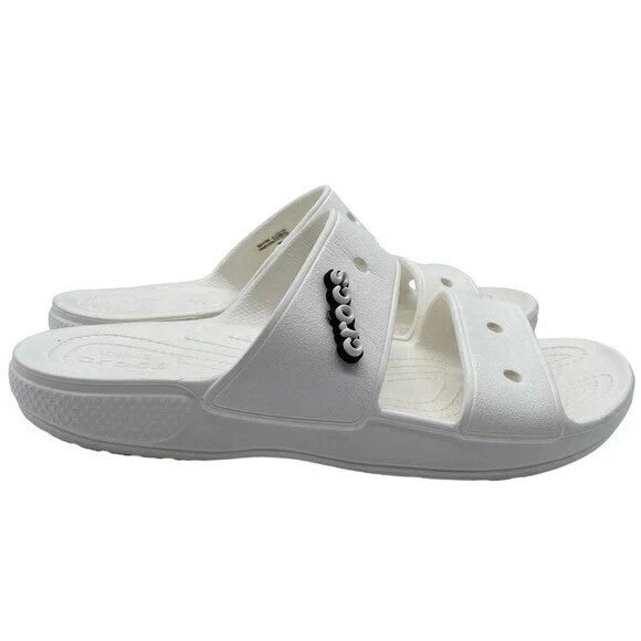 Crocs Mens Classic Slip On Perforated Pool Slides 13 Medium (D) / White - image 2