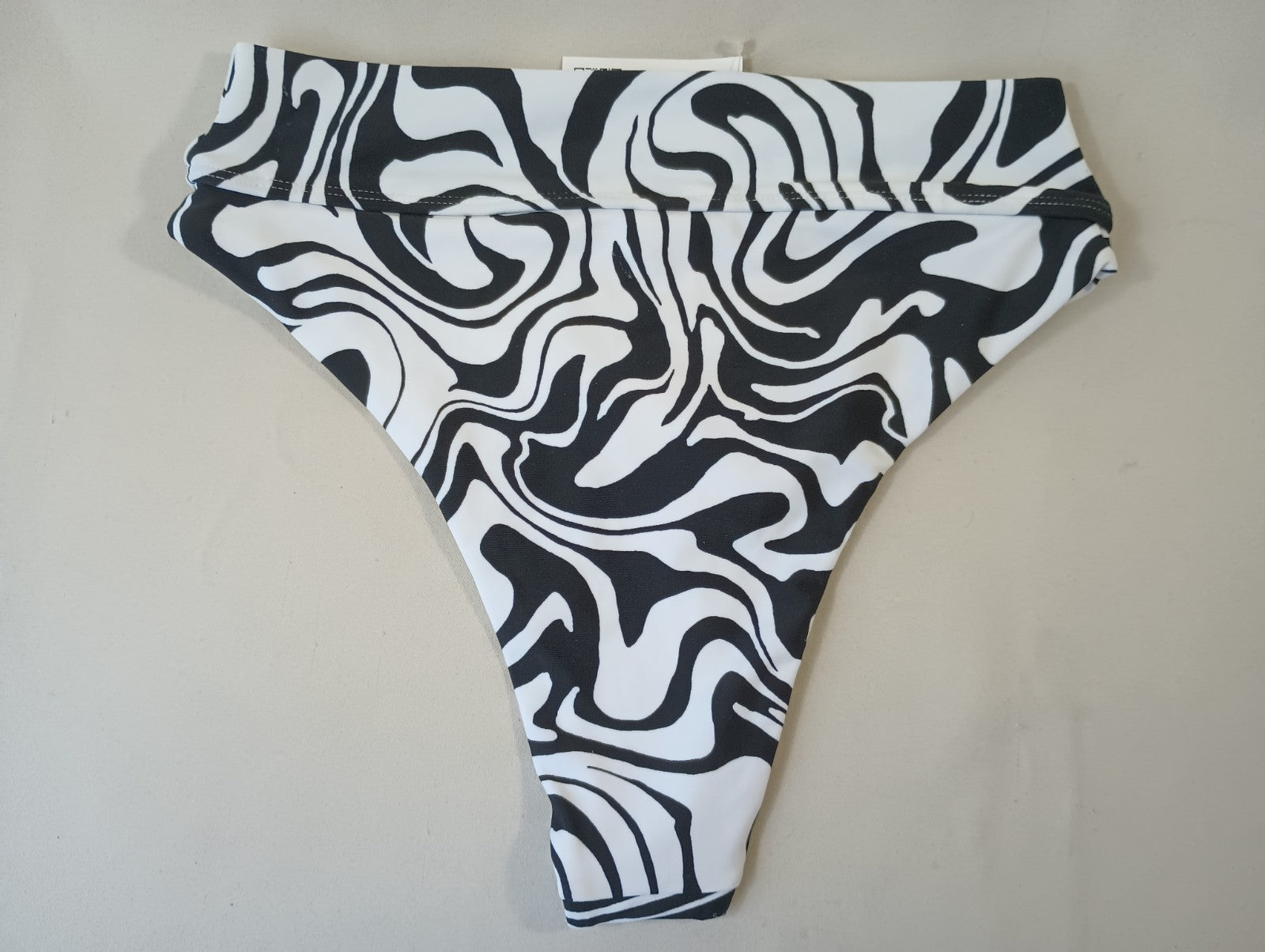 Forever 21 Small Black White Swim Bikini Bottoms Stretch Hygienic Liner