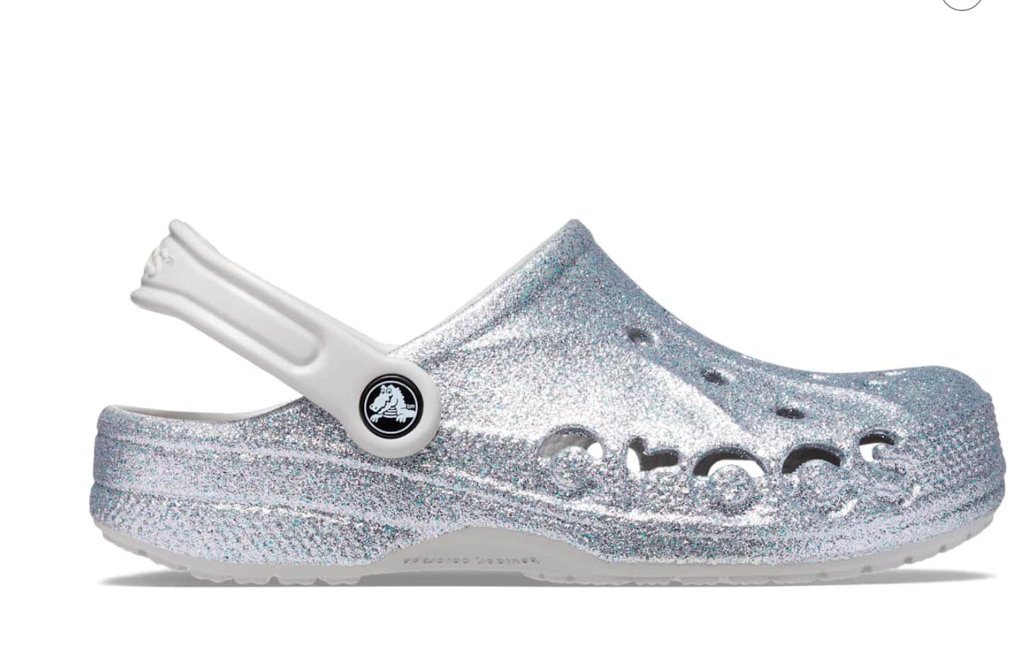 Crocs Baya Silver Glitter Clogs Mens4/Womens6 New - image 1