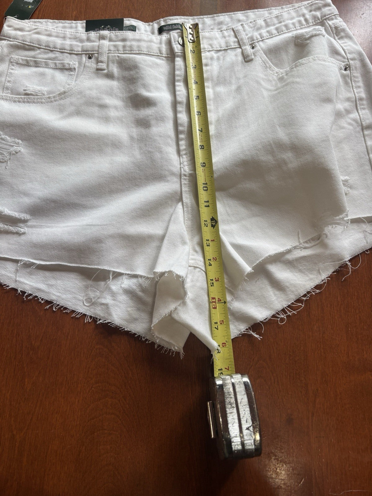 Wild Fable Women's White Denim Jean Shorts Distressed Cut Offs