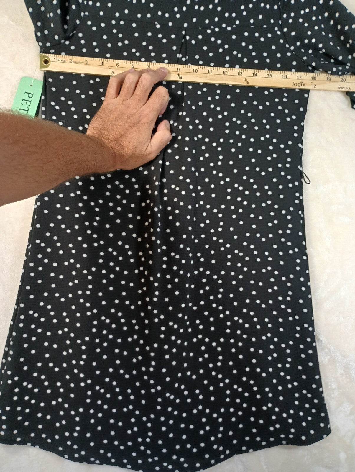 Always Indigo Size PS Top Black White Polka Dots Shirt