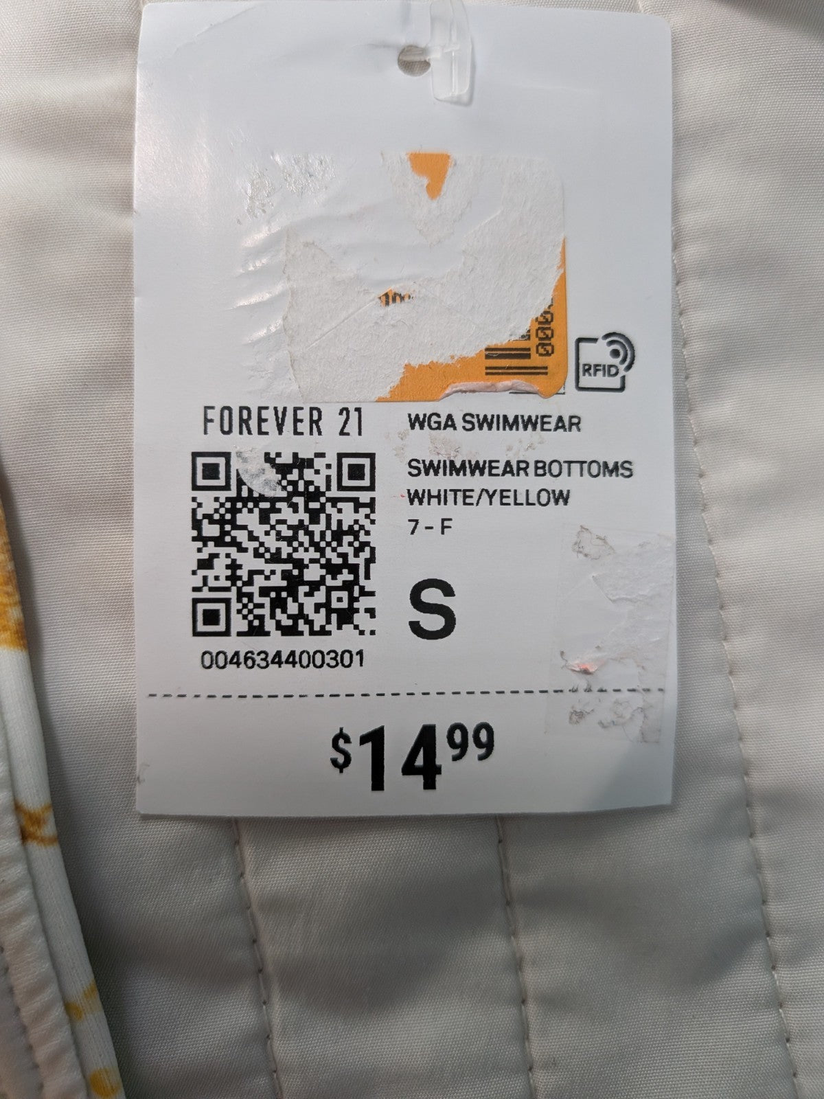 Forever 21 Chain Print Bikini Small Bottom White Gold Adjustable Fast Ship