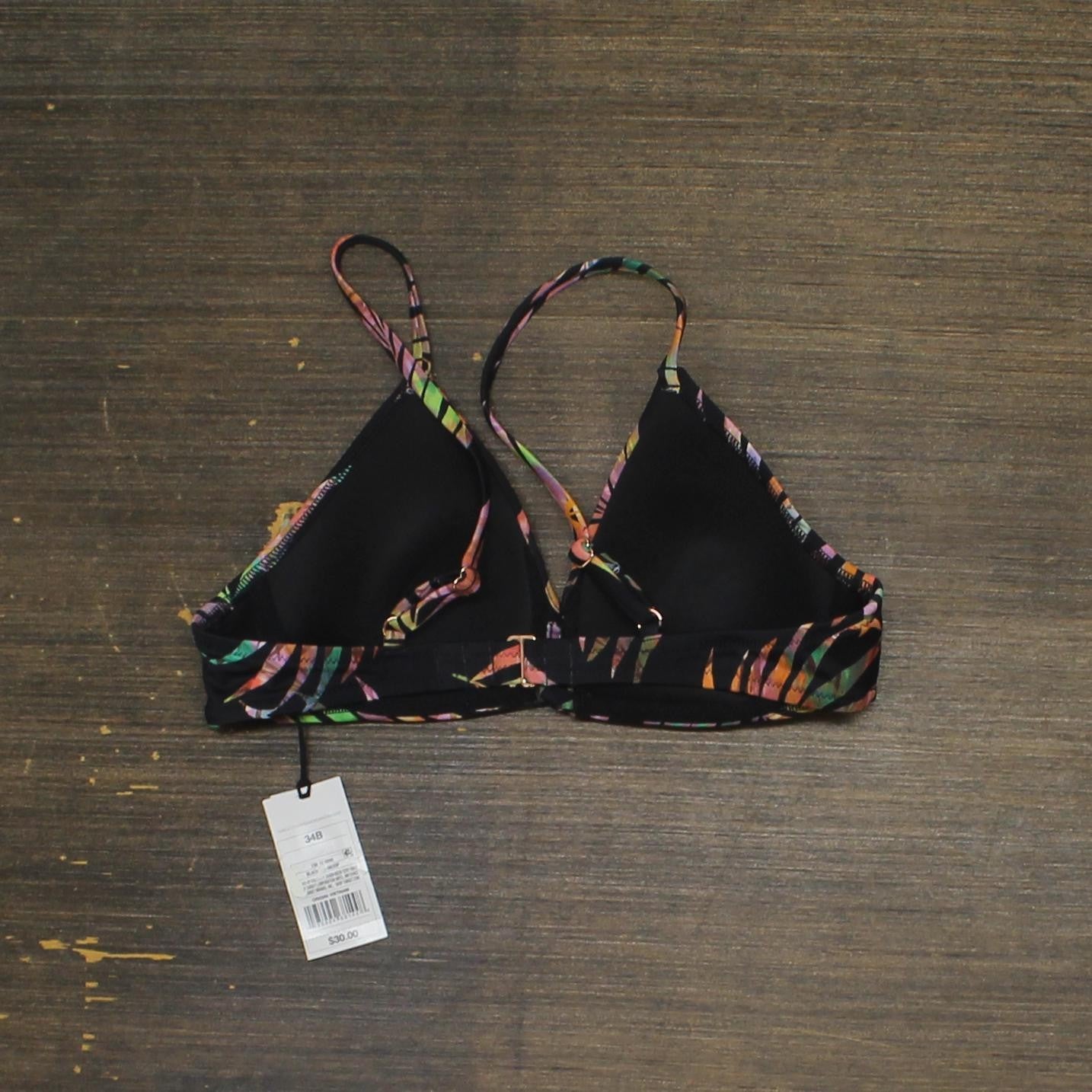 Shade & Shore Women's Lightly Lined Strappy Front Detail Bikini Top 83480523 34B