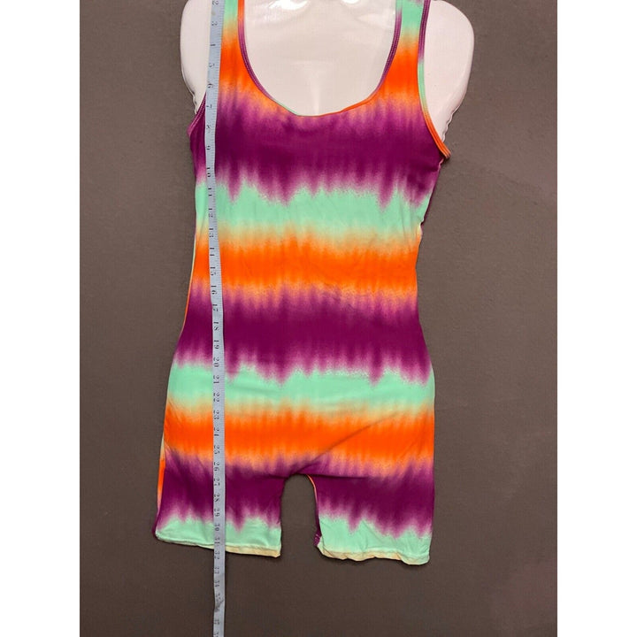 AQ-Sport Tie-Dye Sleeveless Romper Med Jumpsuit Boho Festival