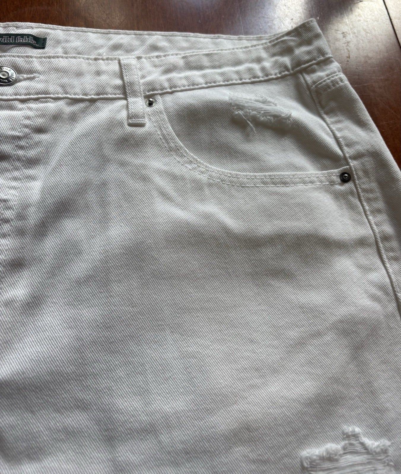 Wild Fable Women's White Denim Jean Shorts Distressed Cut Offs
