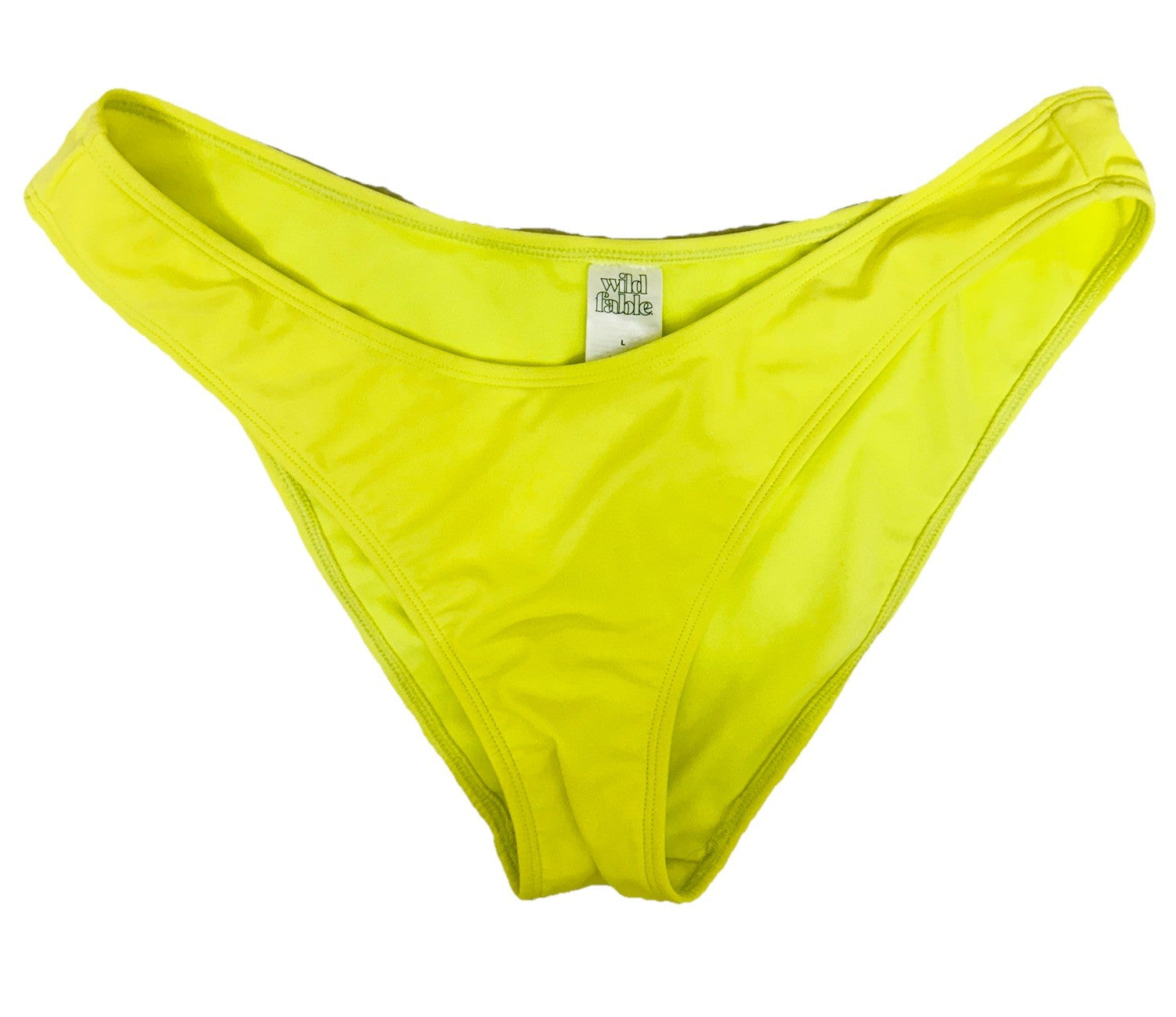 Women's High Leg Cheeky Bikini Bottom - Wild Fable Bright Yellow, Large