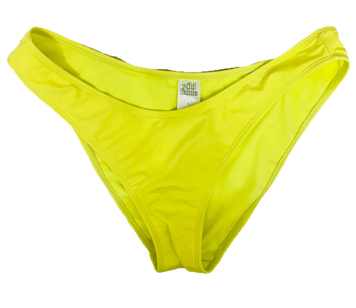 Women's High Leg Cheeky Bikini Bottom - Wild Fable Bright Yellow, Large