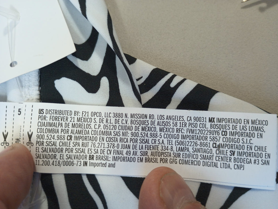 Forever 21 Small Black White Swim Bikini Bottoms Stretch Hygienic Liner