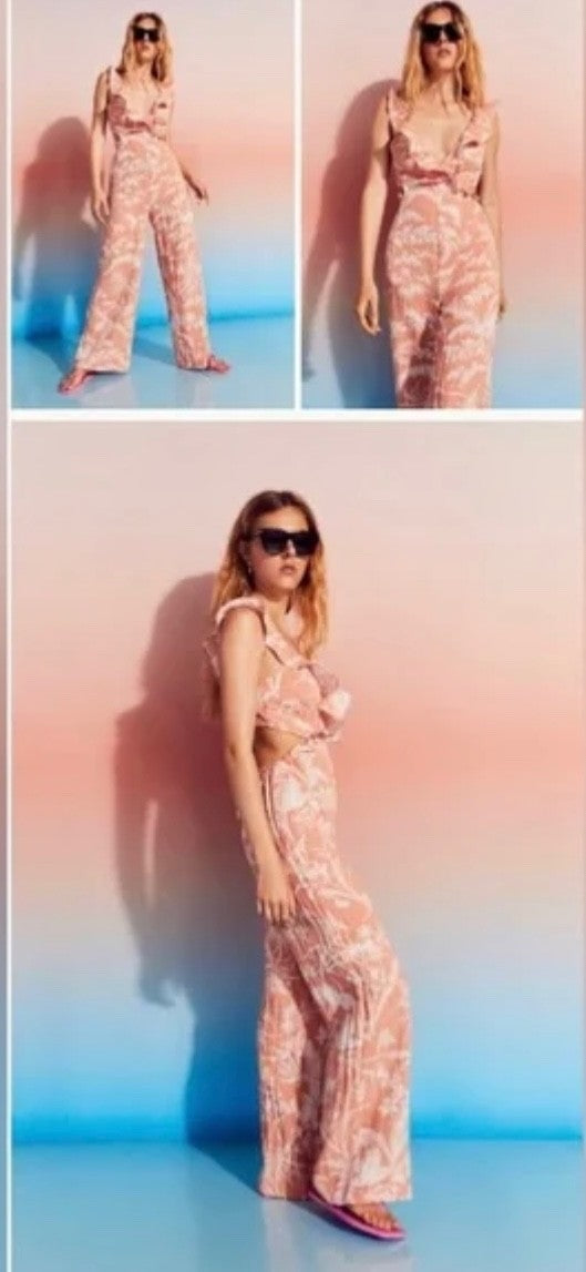 H&M Cut out flounce jumpsuit