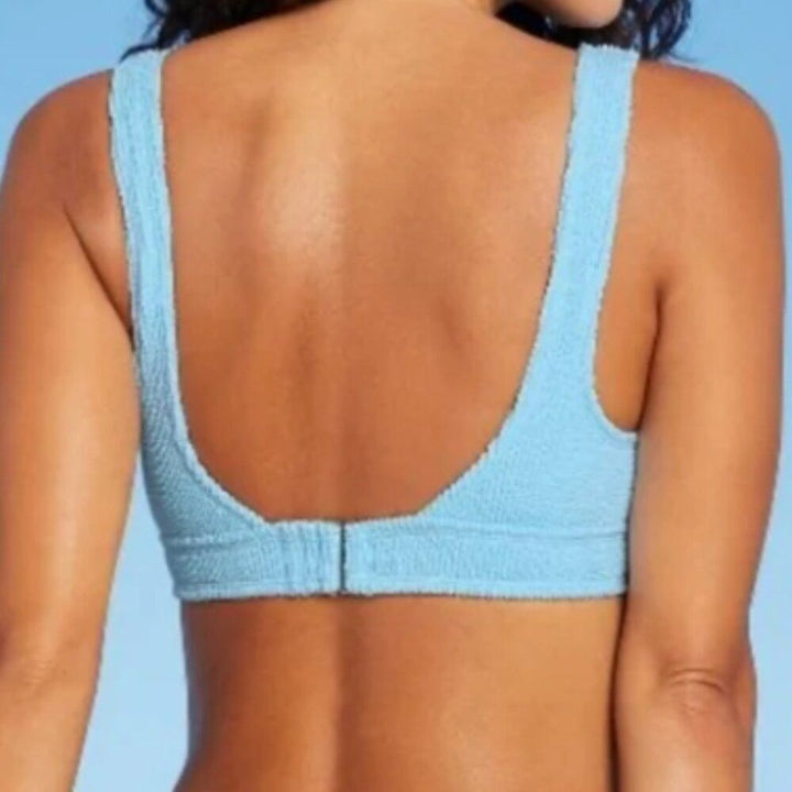 Target Xhilaration Baby Blue Bralette Style Textured Bikini TOP XL (12-14)