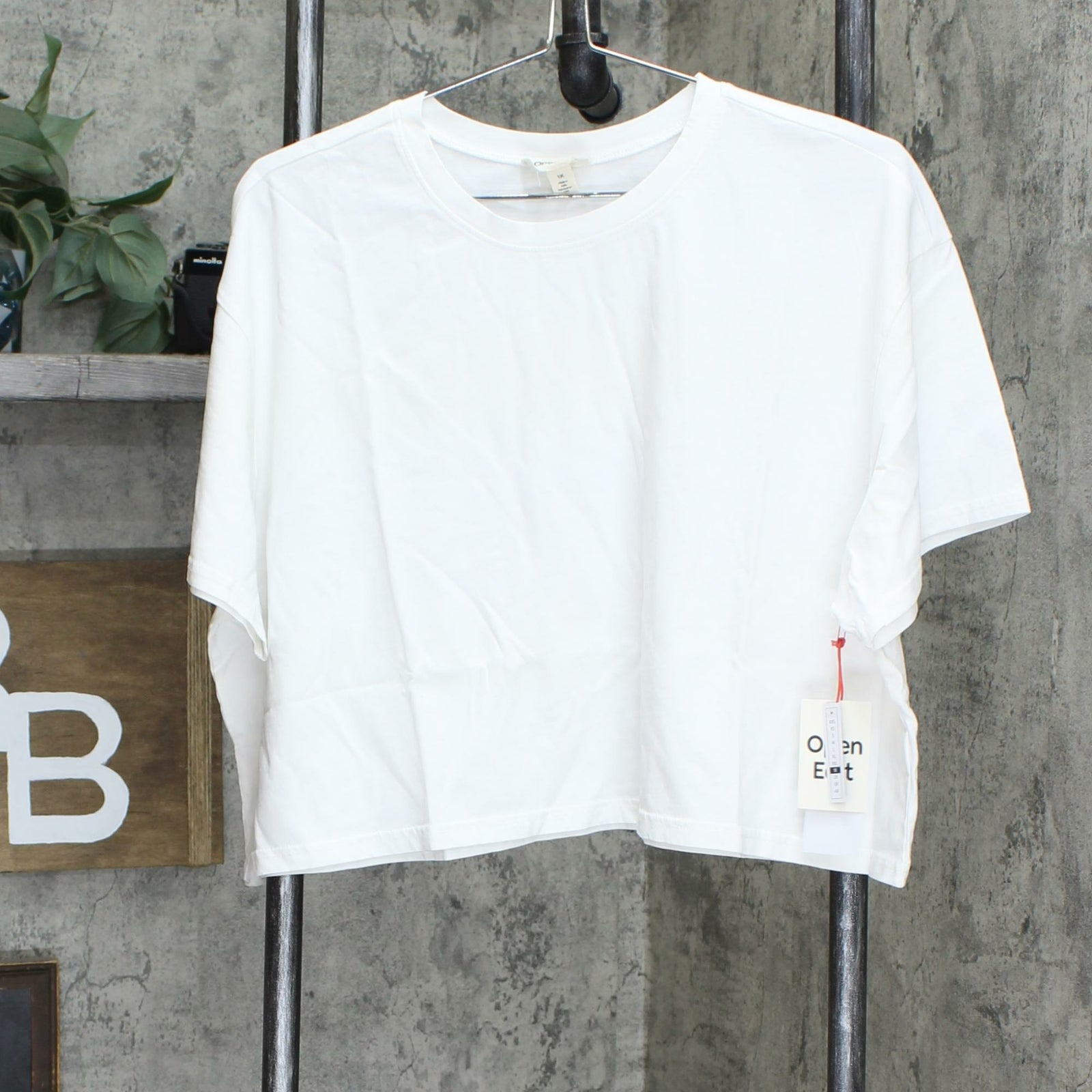 Open Edit Womens Plus Size Boxy Crop Top